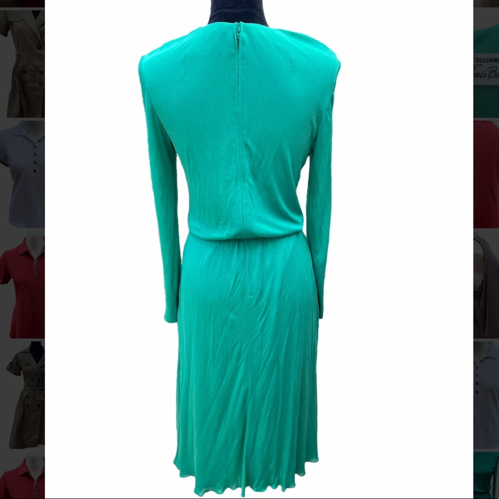 Morty Sussman For Mollie Parnis Boutique Vintage Green Dress View 2